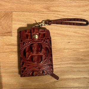Brahmin wallet for cards and phone - brown crocodile
